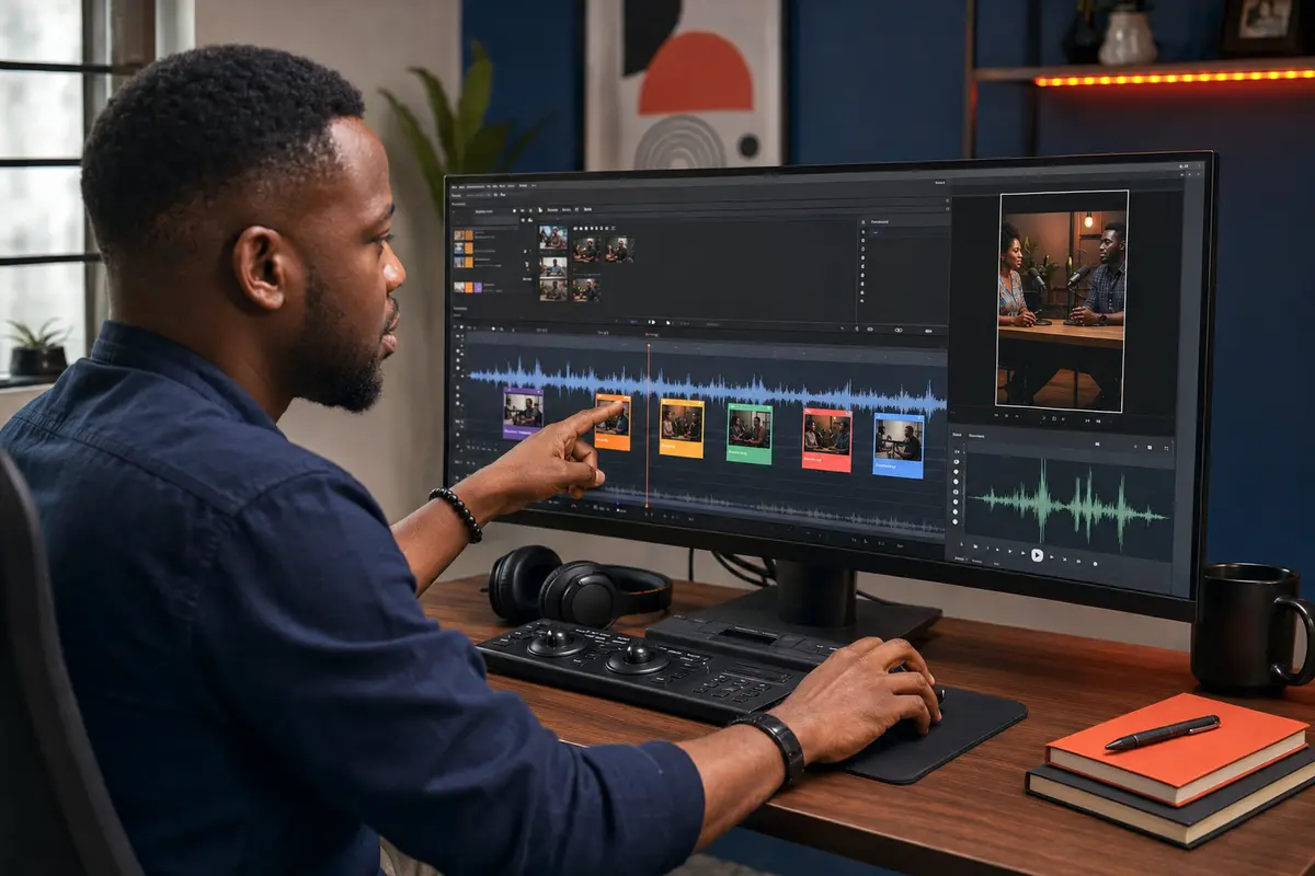 Featured image illustrating podcast clipping and repurposing as a practical small-business opportunity