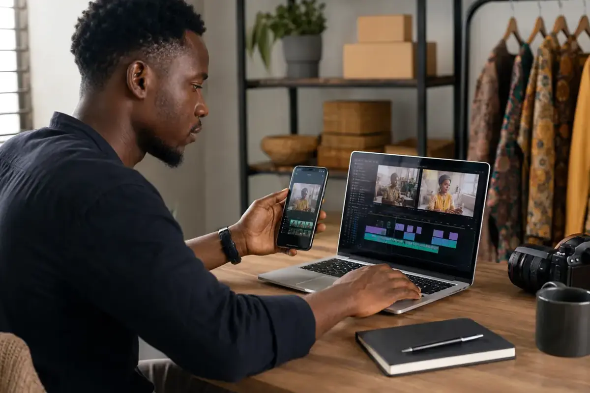 Featured image illustrating short-form video editing as a practical small-business opportunity
